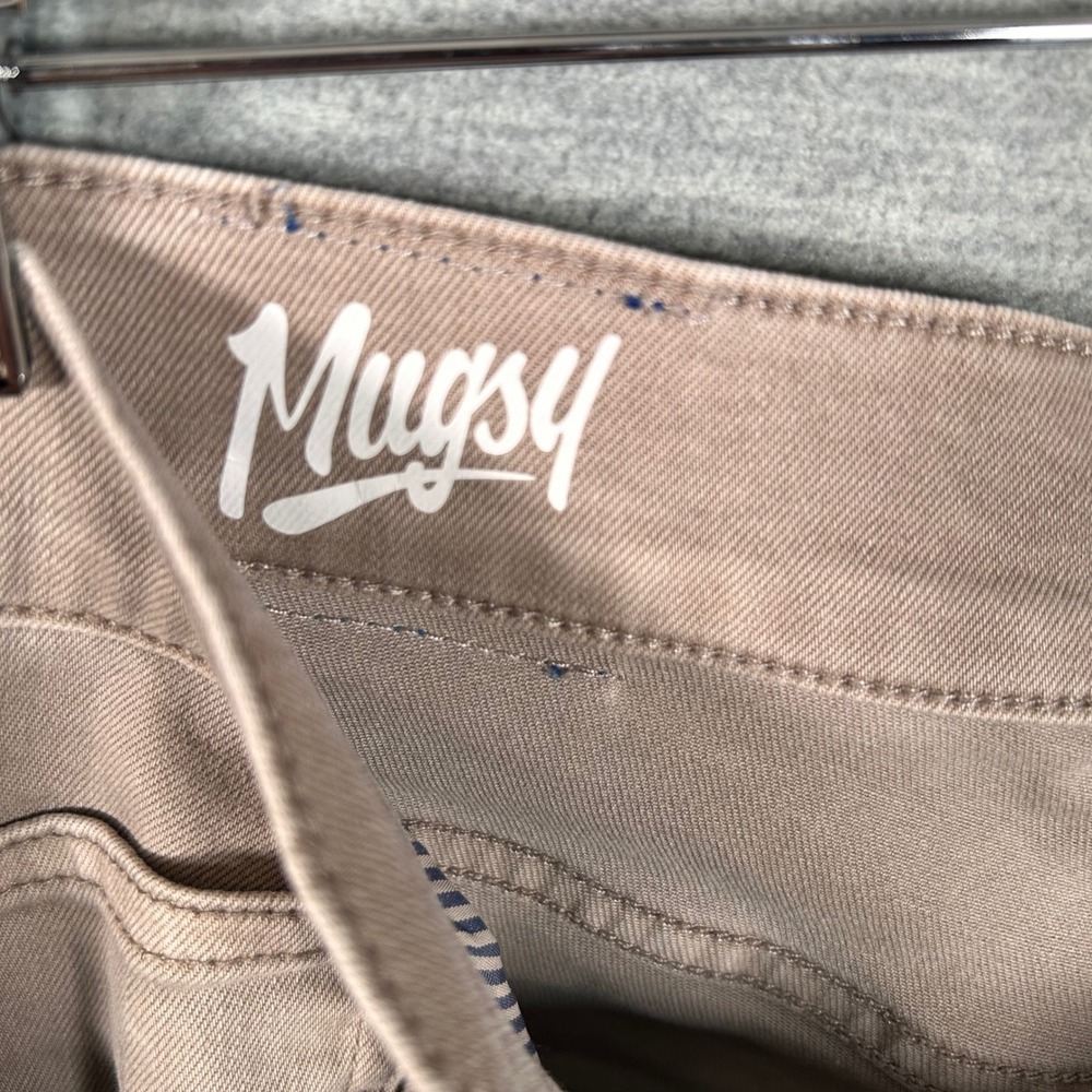Mugsy Bucks Casual Jeans Men 34x33(Tag 34x34) Tan Straight Relaxed Stretch Kahki - Picture 3 of 7